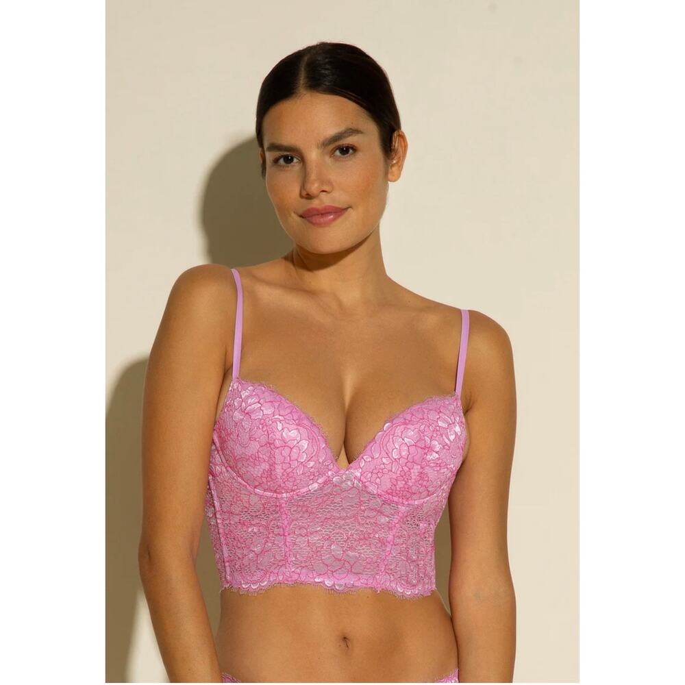 Cosabella Pret-A-Porter Push-Up Bustier Top – Neela Flower – NWT Size 34C